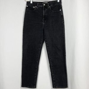 Madewell Classic Straight Leg Jeans 27 Black Denim